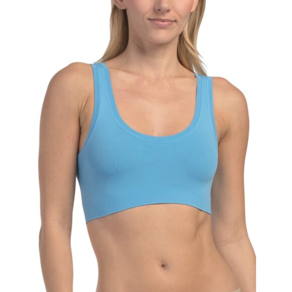 HANRO Blue Made In Portugal Touch Feeling Crop Bra Top - Picture 1 of 2